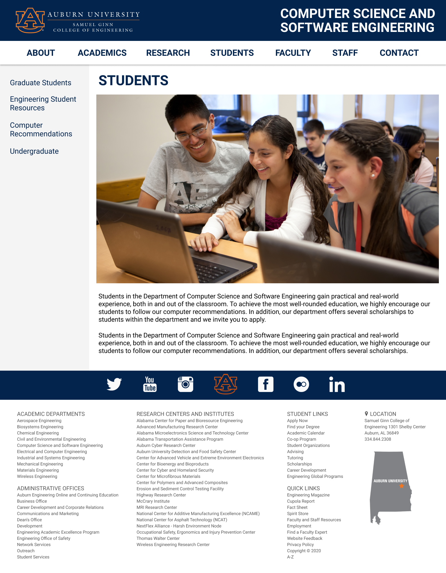 web secondary page design
